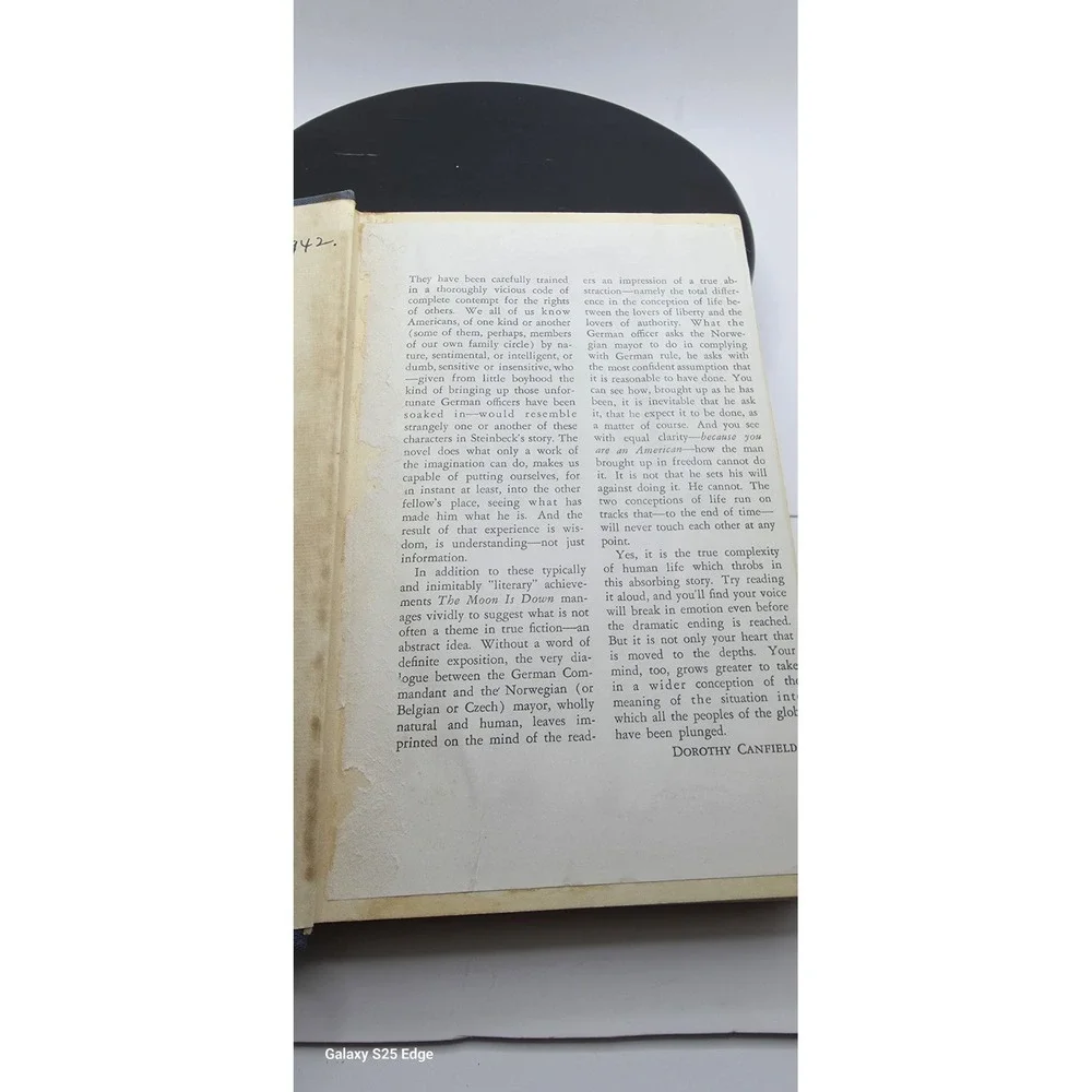 John Steinbeck The Moon Is Down 1st Edition 1942 Viking Press Dust Jacket Book